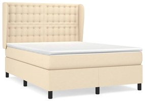 ΚΡΕΒΑΤΙ BOXSPRING ΜΕ ΣΤΡΩΜΑ ΚΡΕΜ 140X200 ΕΚ. ΥΦΑΣΜΑΤΙΝΟ 3128290