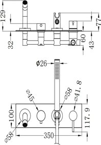 Sparke Musa 18 White Matt - Εντοιχιζόμενη Μπαταρία Λουτρού