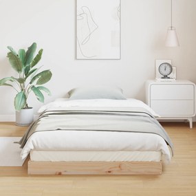 vidaXL Κρεβάτι δαπέδου Φυσικό 80 x 210 cm Μασίφ ξύλο πεύκου