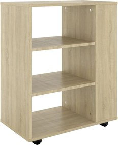 vidaXL Ντουλάπι Τροχήλατο Sonoma Δρυς 60 x 35 x 75 εκ. από Επεξ. Ξύλο