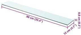 vidaXL Ράφι Πάνελ Διάφανο 90 x 12 εκ. Γυάλινο