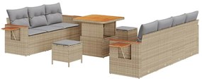 vidaXL Σετ Καναπέ Κήπου 10 pcs μπεζ και ανοιχτό γκρι 80 x 80 x 71 cm