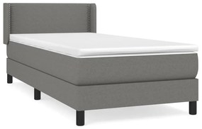 ΚΡΕΒΑΤΙ BOXSPRING ΜΕ ΣΤΡΩΜΑ ΣΚΟΥΡΟ ΓΚΡΙ 90X190 ΕΚ. ΥΦΑΣΜΑΤΙΝΟ 3129594