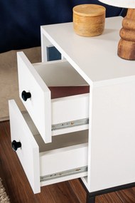 Κομοδίνο Λευκό / Μαύρο DUCU 45x30x50