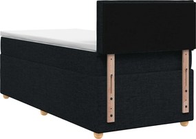vidaXL Κρεβάτι box spring με στρώμα Μαύρο 100 x 200 cm Ύφασμα