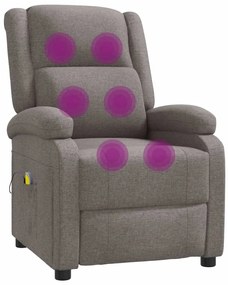 vidaXL Πολυθρόνα Μπερζέρα Μασάζ Taupe Υφασμάτινη