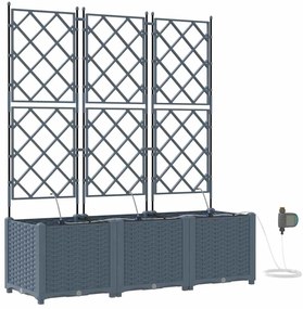 vidaXL Ζαρντινιέρες κήπου Ανοιχτό γκρι 120 x 40 x 142 cm Ατσάλι