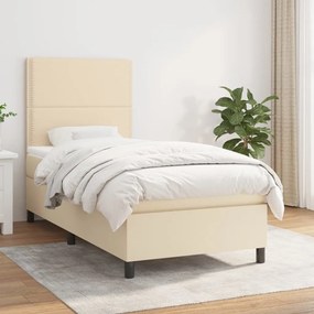 ΚΡΕΒΑΤΙ BOXSPRING ΜΕ ΣΤΡΩΜΑ ΚΡΕΜ 100 X 200 ΕΚ. ΥΦΑΣΜΑΤΙΝΟ 3141678