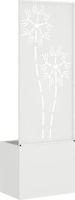 vidaXL Οθόνη Ιδιωτικότητας Κήπου Floral Λευκό 50 x 150 cm