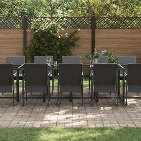 vidaXL Σέτ φαγητού για κήπο 15 pcs Μαύρο Ατσάλι