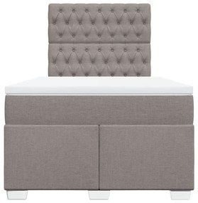 Κρεβάτι Boxspring με Στρώμα Taupe 120x200 εκ. Υφασμάτινο - Μπεζ-Γκρι