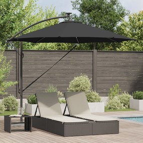 vidaXL Ομπρέλα Cantilever Banana με κλειδαριά Μαύρο 294 x 294 x 248 cm
