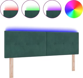 vidaXL LED κεφαλάρι με φώτα λωρίδας LED Πράσινο 144 cm Πολυεστέρας