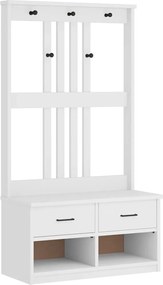 vidaXL Δέντρο χωλ SANDNES Λευκό 87x40x159,5 εκ. Πεύκο μασίφ ξύλο