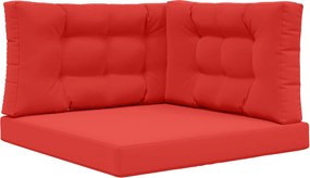 vidaXL Μαξιλάρι Καναπέ Εξωτερικού Χώρου 3 pcs Κόκκινο Πολυεστέρας