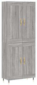vidaXL Ντουλάπι Γκρι Sonoma 69,5 x 34 x 180 εκ. Επεξεργασμένο Ξύλο