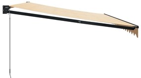 vidaXL Τέντα Πτυσσόμενη Κίτρινη / Λευκή 5 x 3 μ. Ύφασμα και Αλουμίνιο