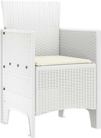 vidaXL Καρέκλα Κήπου 4 pcs Λευκό 53 x 49 x 85 εκ. Πολυπροπυλένιο