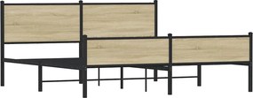 vidaXL Σκελετός Κρεβ. Χωρίς Στρώμα Sonoma Δρυς 183x213 εκ. Μεταλλικό
