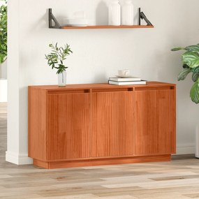 vidaXL Πλαϊνό γραφείο Καφέ 111 x 34 x 60 εκ Μασίφ ξύλο πεύκου