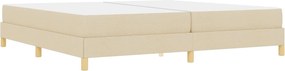vidaXL Κρεβάτι με ελατήρια με στρώμα Κρεμ 200 x 200 cm ύφασμα