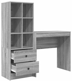 vidaXL Γραφείο με αποθηκευτικό χώρο 2 pcs Γκρι sonoma 80 x 40 x 76 εκ.