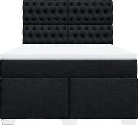 vidaXL Κρεβάτι Boxspring με Στρώμα Μαύρο 140x200 εκ. Υφασμάτινο
