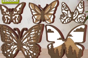 Σετ των 2 Intra απο ξύλο plywood 3mm-4mm πάχος λάμπα πεταλούδας | CNC Δίασταση 15x15 cm INTRAFABR-120990317