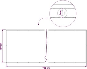 vidaXL Αδιάφανο σκίαστρο μπαλκονιού 150 x 700 cm