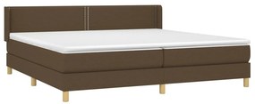 vidaXL Κρεβάτι Boxspring με Στρώμα Σκούρο Καφέ 200x200 εκ. Υφασμάτινο