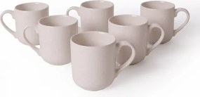 Σετ 6 τεμαχίων κεραμικές κούπες 10 cm 450 ml μοντέρνου στυλ Κρεμ