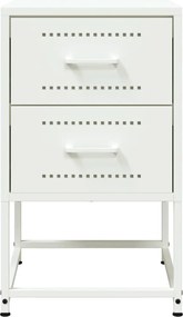 vidaXL Κομοδίνα 2 τεμ. Λευκό 36x39x60,5 εκ. από Χάλυβα
