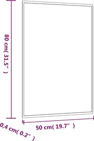 vidaXL Καθρέφτης Επιτοίχιος Ορθογώνιος 50 x 80 εκ.
