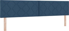 vidaXL Κρεβάτι Ottoman με Στρώμα και LED Μπλε 200 x 200 cm Ύφασμα