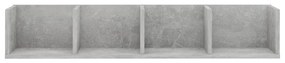 Ράφι Τοίχου για CD Γκρι Σκυροδέματος 100x18x18 εκ. Μοριοσανίδα - Γκρι