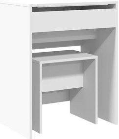 vidaXL Μπουντουάρ και Σκαμπό Λευκό 60 x 40 x 113,5 εκ.