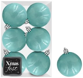 Σετ Μπάλες 6τμχ Περλέ Θαλασσί Δ6εκ. Xmas fest 93-3537