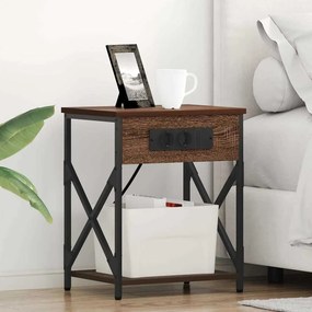 vidaXL Κομοδίνο 2 τεμ. Καφέ δρυς 41 x 31 x 51 εκ. Επεξεργασμένο Ξύλο