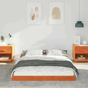 vidaXL Σκελετός Κρεβατιού Καφέ κεριού 140 x 190 cm Μασίφ ξύλο πεύκου