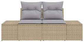vidaXL Καναπές Κήπου με μαξιλάρι Μπεζ 123 x 62 x 69εκ συνθετικό ρατάν