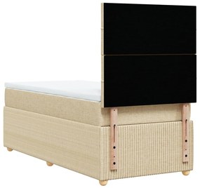 vidaXL Κρεβάτι Boxspring με Στρώμα Κρεμ 100 x 200 εκ. Υφασμάτινο