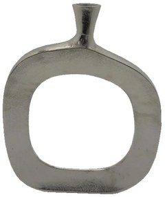 Βάζο Abstract Oval 029015 37x6x49 Silver Nickel Αλουμίνιο