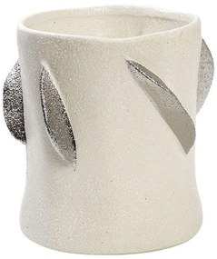 Βάζο Κεραμικό Φύλλα NIX103 19x19x18,2cm White-Silver Espiel Ceramic