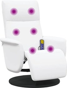 vidaXL Κάθισμα μασάζ Λευκό 71 x 90 x 105 εκ. Τεχνητό Δέρμα