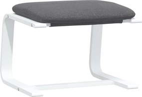 vidaXL Πολυθρόνα Relax Σκούρο Γκρι Υφασμάτινη με Υποπόδιο