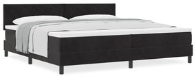 vidaXL Box Spring Bed με Στρώμα Μαύρο 200x200 εκ Βελούδο