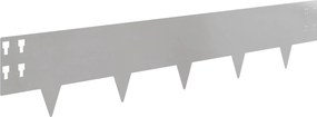 vidaXL Περίγραμμα γκαζόν 10 τμχ. 100 x 20 cm Ανοξείδωτο Ατσάλι Ασημί