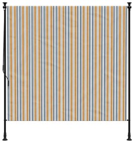 vidaXL Στόρι Ρόλερ Εξ. Χώρου Κίτρινο/Λευκό 150x270 εκ. Ύφασμα/Ατσάλι
