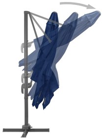Ομπρέλα Κρεμαστή Χρώμα Αζούρ Μπλε 3 x 3 μ. με Ιστό Αλουμινίου - Μπλε