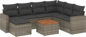 vidaXL Patio Sofa Set 8-θέσια Grey and Dark Grey
